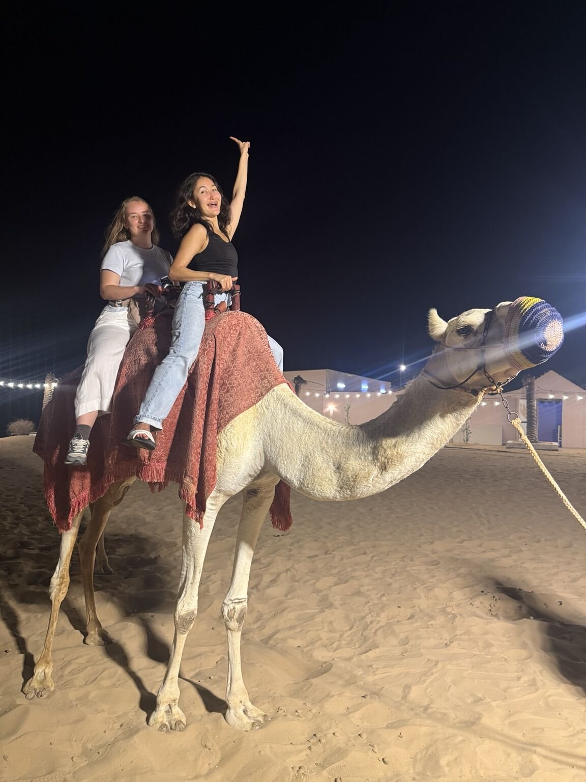 Guests enjoying a complimentary camel ride